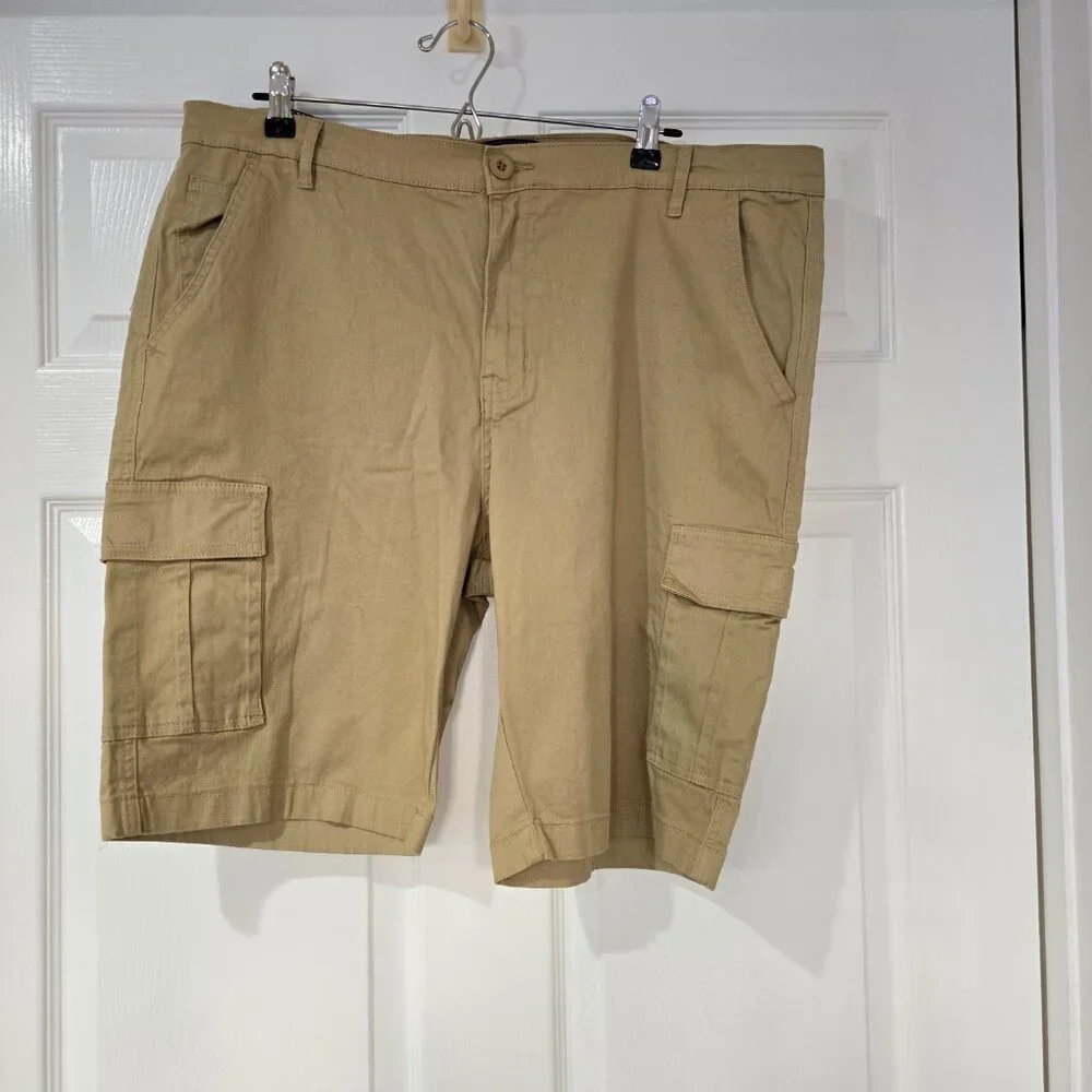 Wicked Stitch Men's Flex‎ Fabric Cargo Shorts Stretch Khaki Pockets Size 38 NWT